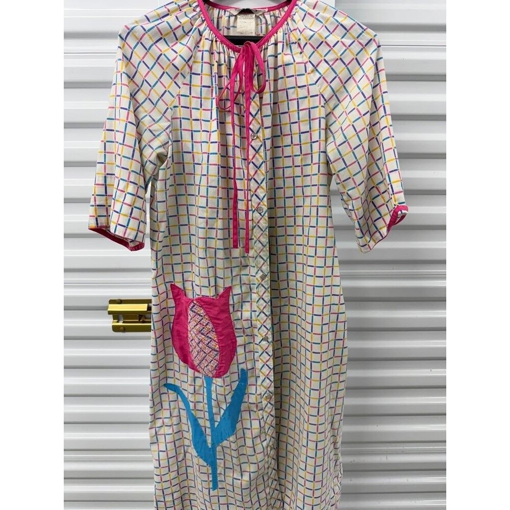 Vintage Models Coat Housedress with Tulip Appliqué